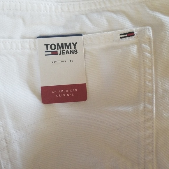 Tommy High Rise Destroyed White Jean Shorts - Picture 3 of 5